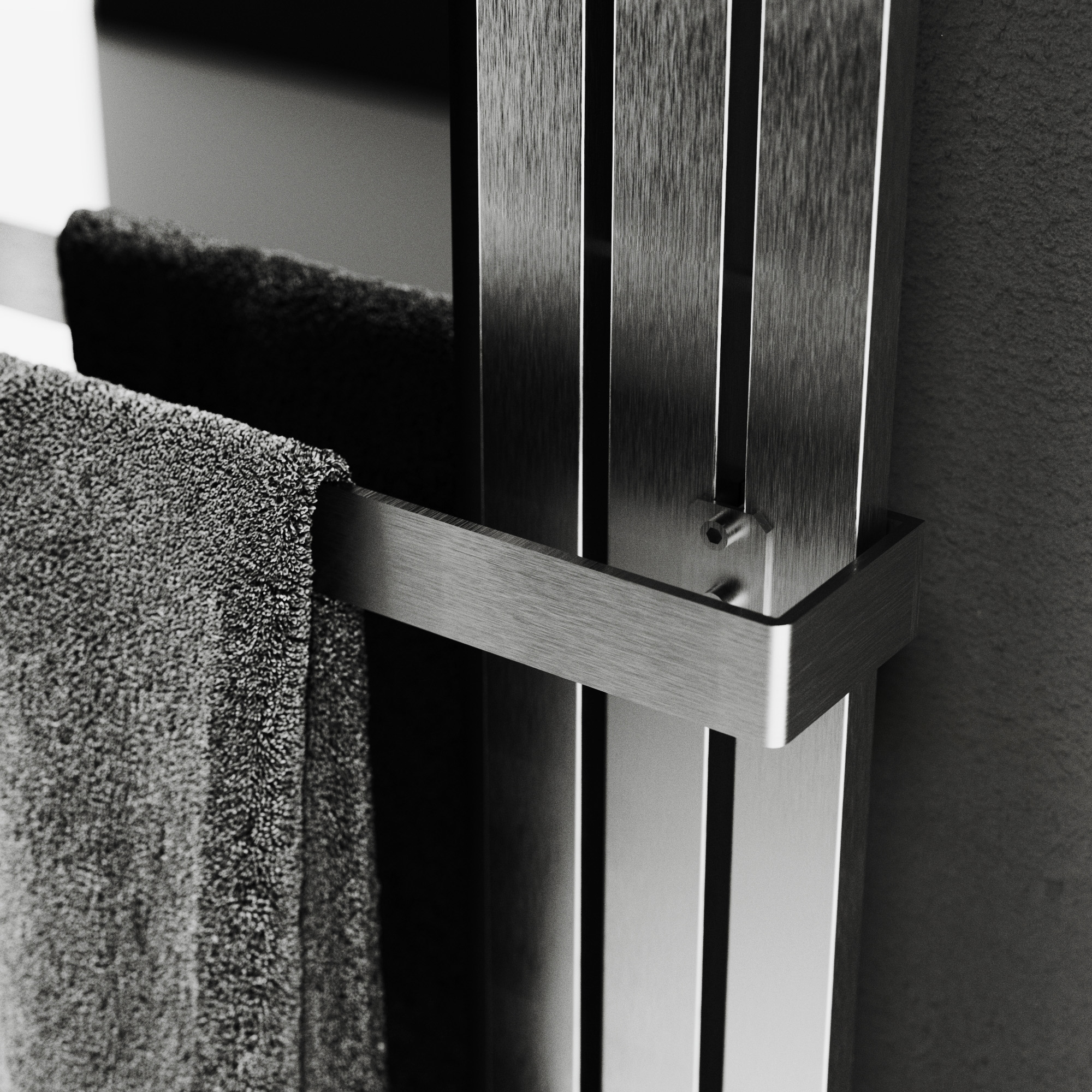 Architectural Towel Warmers in Brushed and Polished Stainless Steel